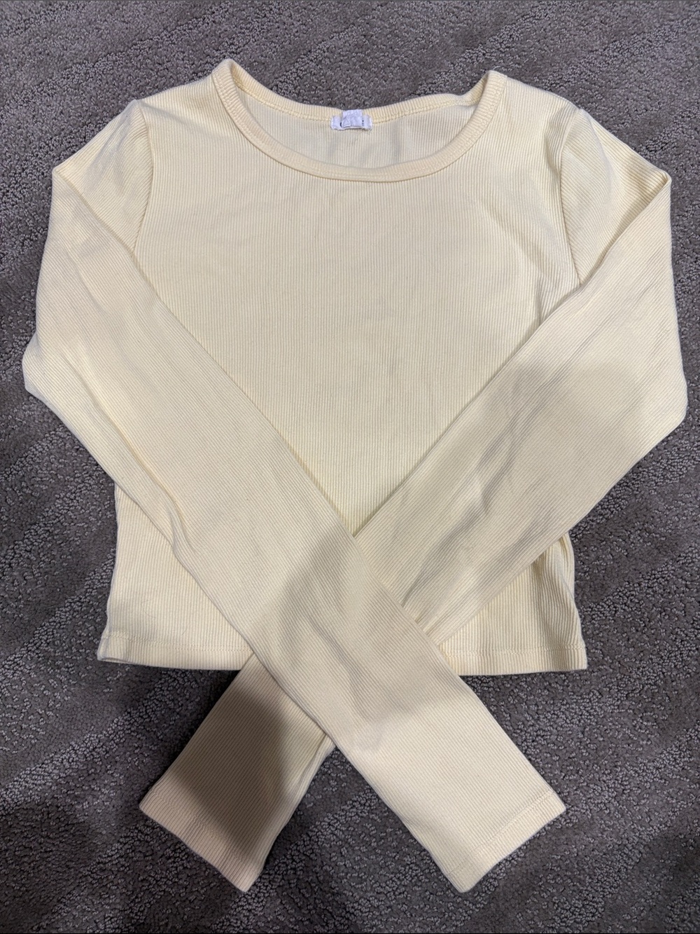 Garage Long Sleeve butter yellow Ribbed Top